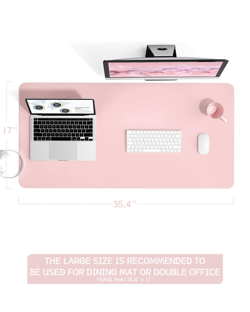 YSAGi Writing Desk Pad Protector, YSAGi Anti-Slip Thin Mousepad for Computers,Office Desk Accessories Laptop Waterproof Desk Protector for Office Decor and Home (Pink, 35.4" x 17") - Image 5